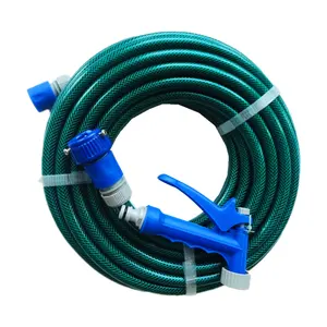 Manguera de jardín de agua de PVC, tubo Flexible de 50 metros personalizable, 3/4 pulgadas, 18mm, amarillo, azul y verde