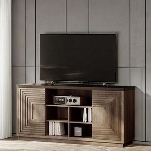 OEM grande armadio di stoccaggio in legno scanalato porta scorrevole <span class=keywords><strong>Credenza</strong></span> a Buffet <span class=keywords><strong>Credenza</strong></span> per Bar o <span class=keywords><strong>soggiorno</strong></span> dell'hotel casale - Product Image 2