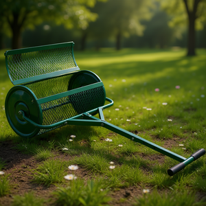 Épandeur de compost en métal à poignée en T, 24 pouces, pour l'entretien des pelouses et des jardins, épandeur à rouleaux pour engrais et fumier - Product Image 2