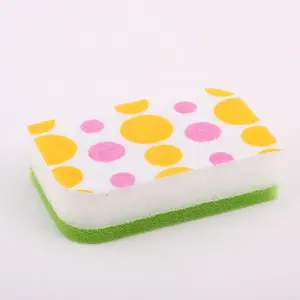 Household Colorful environmentally friendly Kitchen Dish Washing Cleaner cute Sponge Scouring pad For Wholesale