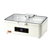 Plat de service rectangulaire électrique de luxe moderne en acier inoxydable blanc 9L 400W pour buffet et maintien au chaud des aliments