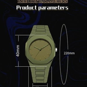 Orologio al Quarzo Minimalista in Plastica con Quadrante Ottagonale, Casual, Moda Quotidiana, Unisex, Lusso, 40mm, Luminoso, Montre Arabe Pour Homme - Product Image 5