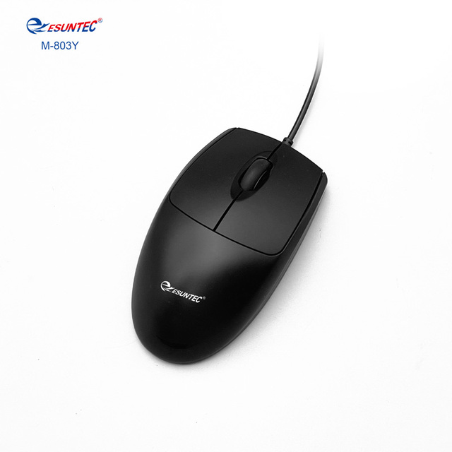 New Hot Selling Esuntec/OEM USB Wired Office Mouse Plug&Play 3D Buttons Big Ergonomic Optical Black ABS Both Hands