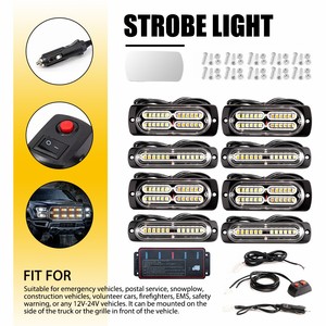 Auxito - Juego de 8 Luces Estroboscópicas LED con Función de Sincronización, Luces de Advertencia de Emergencia con Destello LED Ámbar y Blanco - Product Image 6