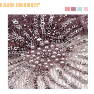 Bán Buôn Cổ Phiếu Chất Lượng Cao Đính Cườm Vải Thêu 3D Vải Ren Cho Phụ Nữ Ăn Mặc - Product Image 1
