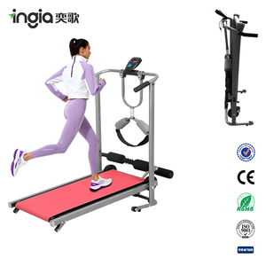 Fitness Running <strong>Machine</strong> with <strong>Run</strong>-up Belt and Wriggled Plate Manual Treadmill Adjustable Foldable Treadmill - Product Image 1