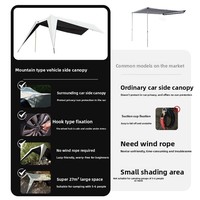 Tente de Voiture Extérieure en Tissu Coton Imperméable Grande Auvent d'Ombrage Installation Rapide Résistante au Vent Utilisation Estivale Camping Overlanding