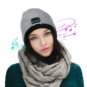 Wirreless Música Beanie Hat Recarregável Sem Fio Fones De Ouvido Embutido Alto-falantes Estéreo Inverno Quente Chapéu Harphone Presentes