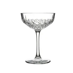 Unique Turkey Engraved Clear Martini Champagne Coupe Glass Crystal Gold Rim Cocktail Glass