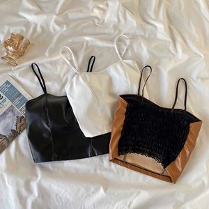 เสื้อกล้ามหนังสไตล์เสื้อกั๊กสำหรับผู้หญิง รุ่น I-0671 ดีไซน์หลังสวย ทรงเข้ารูป พร้อมฟองน้ำในตัว - Product Image 5