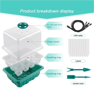 5 gói hạt giống trong nhà Starter Kit với điều chỉnh không khí Vent độ ẩm <span class=keywords><strong>dome</strong></span> <span class=keywords><strong>mini</strong></span> nhà kính Tuyên Truyền phát triển ánh sáng withtime điều khiển - Product Image 3