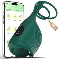 Ferngesteuerter APP-Trainer Multi-Frequenz Starke Vibration Übungs-Masturbationsgerät Vibratoren Penisring Echtes Hautgefühl
