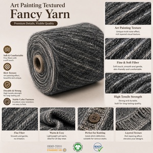 Fil texturé effet peinture à l'huile 3D 1/8.8NM, fil fantaisie mélangé à <span class=keywords><strong>grosse</strong></span> boucles pour manteau, robe, couverture, <span class=keywords><strong>tapis</strong></span> tricotés artistiquement - Product Image 2