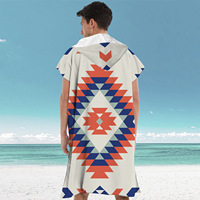 Serviette de bain à capuche en daim microfibre personnalisée de haute qualité Poncho de surf jetable imprimé coloré serviette de plage personnalisée