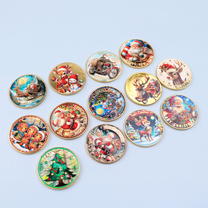 Monete di <span class=keywords><strong>buon</strong></span> <span class=keywords><strong>natale</strong></span> personalizzate in metallo Merry Claus slitta alce albero di <span class=keywords><strong>natale</strong></span> monete Commemorative colorate monete d'oro gioco sfida monete - Product Image 2