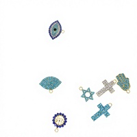 Pendentif Fleur Croix Classique Vintage en Zircon, Sertissage Bezel, Breloque en Alliage pour DIY