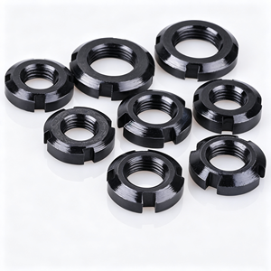 Écrou rond fendu en acier au carbone GB812 à filetage métrique, anti-jouissance, à serrage, fourni directement par l'usine - Product Image 1