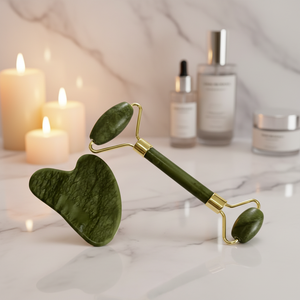 Set di Strumenti Gua Sha in Giada Verde di Xiuyan 2026, Fornitore Verificato, Massaggiatore Viso in Giada Nefrite Verde, Etichetta Privata - Product Image 1