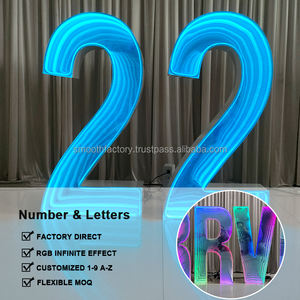 LEDA A-Z 4ft RGB Color 3D Infinity Mirror Letter Number Light LED Neon for Wedding Party Decor Mall Advertising - Product Image 3