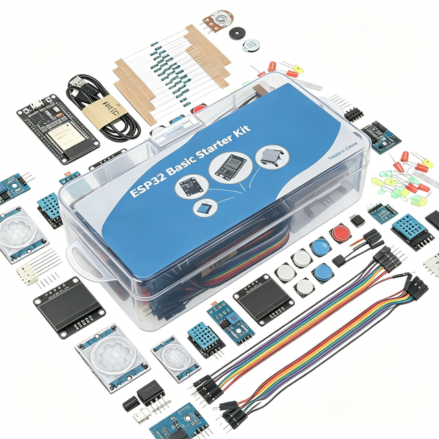 Basic Starter Kit for ESP32 ESP-32S WIFI Development Board Project Learning Kit with Tutorials ESP32 Kit with Box