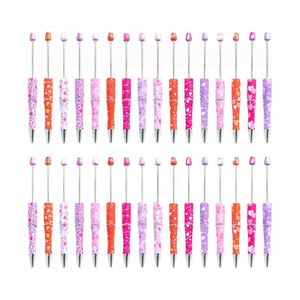 DIY <b>Plastic</b> <b>Beaded</b> Pens - Valentine's Heart Series, Customizable <b>Beaded</b> Ballpoint Pens for Gifts & Promotions - Product Image 1