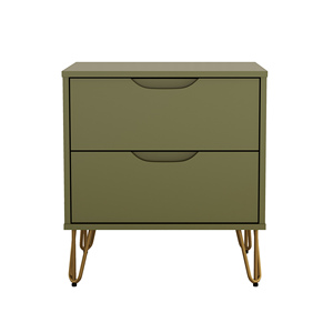 Comodino Verde Oliva con Gambe a Forcina e Cassetto Portaoggetti - Product Image 1