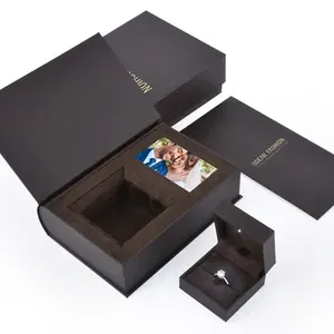 Scatola di anelli Video di lusso elegante e personalizzata confezione regalo di nozze - Product Image 4