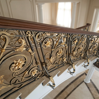 Rampe d'escalier intérieure de luxe en fer forgé, style européen, pour villas, photos incluses