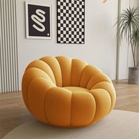 Fauteuil inclinable en fausse fourrure de mouton, couleur crème, canapé ergonomique en forme de citrouille, mobilier moderne pour petit appartement