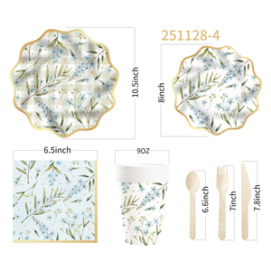 Platos de Papel Florales DAMAI, Platos Desechables con Diseño de Margaritas para Fiestas, Bodas, Despedidas de Soltera, Cumpleaños, Fiestas de Té - Product Image 5