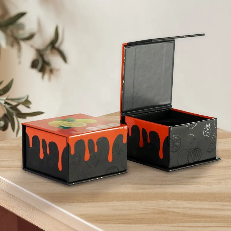 Caixa rígida de papel magnético personalizada de alta qualidade, carrinho de papelão para embalagem, caixas de embalagem de resina com logotipo