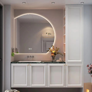 Wall-Mounted <strong>Bathroom</strong> Vanity Cabinet with Ceramic Basin Smart Mirror &amp; Modern Sink Combo for Sleek Hotel Use <strong>Bathroom</strong> <strong>Design</strong> - Product Image 1
