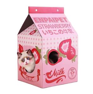 Katzenkratzbrett Kartonboxen Katzennest Milchkarton Katzenhaus - Product Image 1