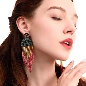Meilleure vente en émail bijoux boucles d'oreilles pour femmes fille boucles d'oreilles à la mode été plage Boho Style perles boucles d'oreilles en gros - Product Image 2
