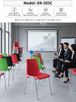 Chaises en plastique modernes et simples, empilables, avec pieds en métal, colorées, pour étudiants, écoles, conférences