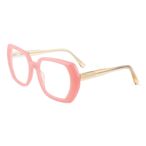 Montures optiques surdimensionnées en acétate, monture complète, grandes lunettes pentagonales, lunettes vintage pour femmes, logo personnalisé, monture optique - Product Image 4