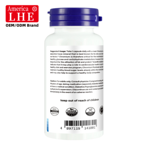 Customized Chromium Picolinate Capsules 100 Vegan Capsules for <b>Metabolism</b> Support Chromium Picolinate Supplement - Product Image 6