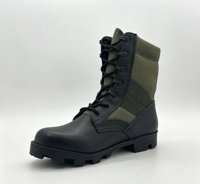 Bottes de randonnée montantes en cuir vert et noir, résistantes à l'eau, respirantes, à lacets, pour le travail et les activités de plein air