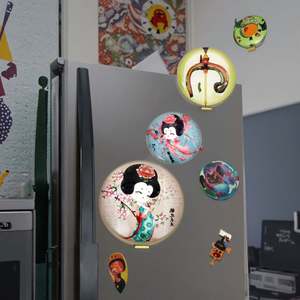 Aimant de réfrigérateur en cristal Série Dynastie Tang 40mm 60mm Dessin animé Écologique Créatif Moderne Tendance Nationale Prospère Décoration de cuisine - Product Image 4