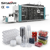 Hoge snelheid PP PS PET PVC multifunctionele wegwerp plastic containers, plastic bekers, trays, clamshell dozen thermoformmachines