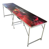 Table de jeu personnalisée avec éclairage, table à bière pliante, table de ping-pong pliante LED 8 pouces