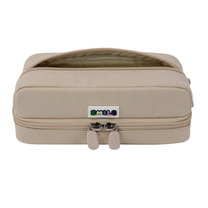 SENDA Estuche Simple de Nailon para Lápices con Parche de Sonrisa, Cierre de Doble Cremallera, Bolsa de Almacenamiento de Papelería Tamaño A5 - Product Image 4