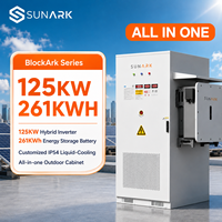 Armoire extérieure de stockage d'énergie à batterie lithium 261 kWh avec système de refroidissement liquide 125 kW pour le lissage des pics de consommation et la sauvegarde d'énergie solaire