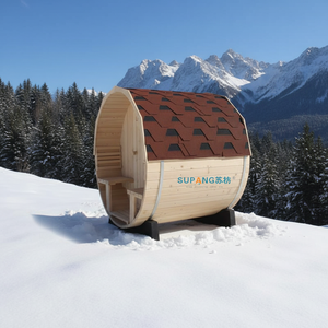 Sauna extérieur électrique en bois massif de pruche, design européen traditionnel, pour vapeur humide – Offre spéciale - Product Image 3