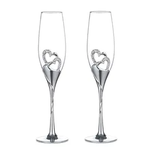 Bicchiere di cristallo elegante creativo diamante incrostato calice Bling coppia tazza Set novità bicchieri di Champagne