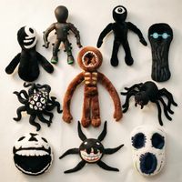 Peluche promotionnelle créative Reblox Horror, jouet en peluche marron de dessin animé, poupée mignonne en coton PP pour Halloween, anti-stress