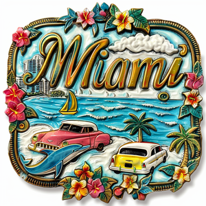 All'ingrosso moda varietà di stili USA Miami metallo magnete per il frigorifero di personalizzazione del turismo magneti da frigorifero - Product Image 4