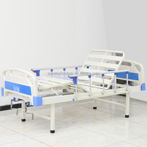 I Care 2-Function Manual Hospital <b>Bed</b> with ABS <b>Bed</b> Ends, Foldable <b>Side</b> <b>Rails</b>, Overbed Table, and 4 Lockable Casters - Product Image 4