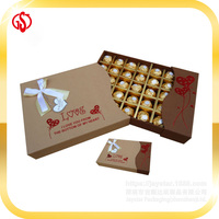 Emballage de boîtes à chocolat en papier Kraft, coffret cadeau en forme de couvercle et de charnière, de haute qualité