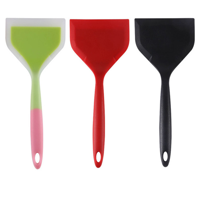 Wholesale Quality Egg Turner Pancake Spatula Colorful Big Kitchen Cooking Silicone Wide Slotted